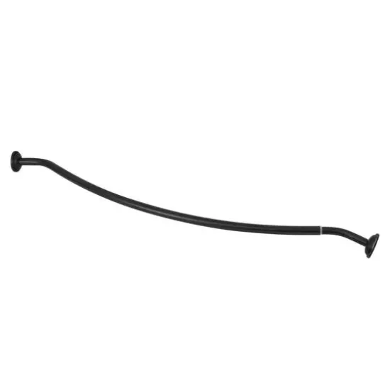 Bath Bliss Matte Black Curved Shower Rod {8}
