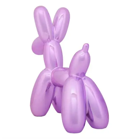 11" Electroplated Purple Balloon Dog Figurine {5}