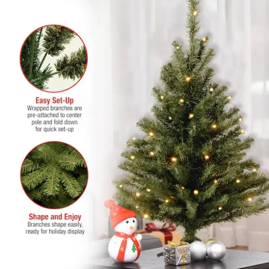 3ft. Pre-Lit Kincaid Spruce Artificial Christmas Tree, Clear Lights {6}