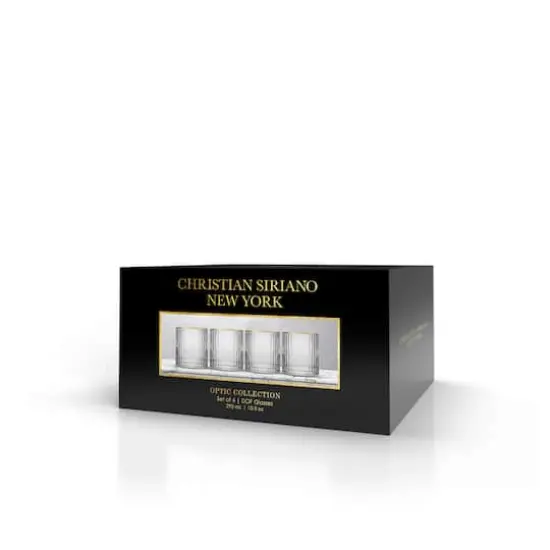 JoyJolt&reg; Christian Siriano 10oz. Optic Gold Rim Glasses, 4ct. {5}