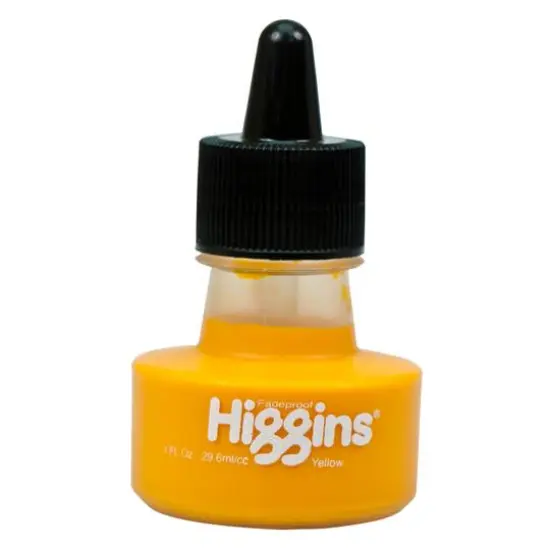 Higgins&reg; Pigmented Waterproof Drawing Ink, 1oz. Yellow {1}