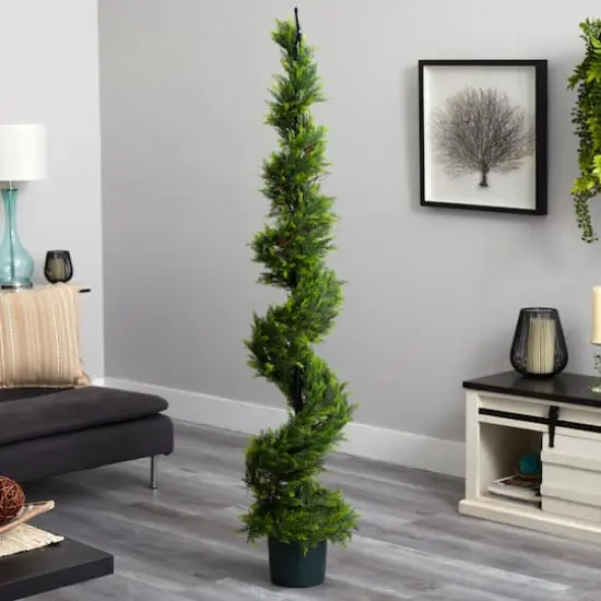 6ft. Cypress Spiral Topiary Artificial Tree {4}