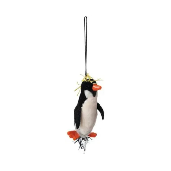 Hello Honey&reg; 5" Black & White Velvet Penguin Ornament {1}