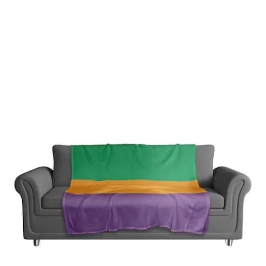 Stripes Mardi Gras Fleece Throw {4}