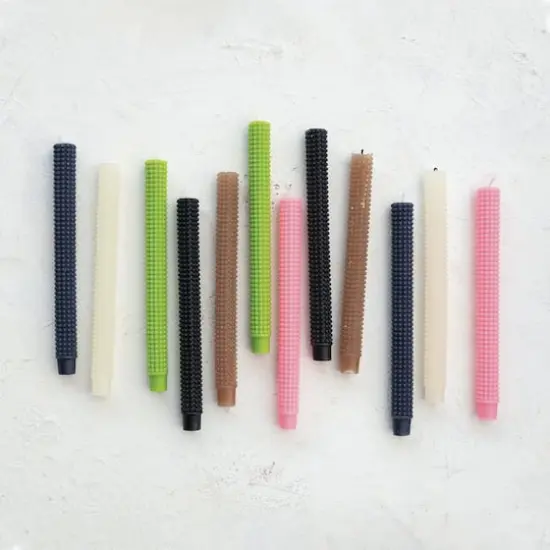 Hello Honey&reg; 10" Navy Blue Unscented Hobnail Taper Candles, 2ct. {4}