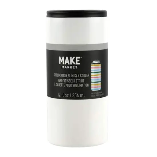 12oz. Slim Stainless Steel Sublimation Can Cooler by Make Market® {3}