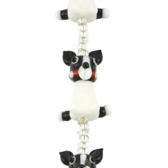 Black & White Lampwork Glass Dog Beads by Bead Landing&trade; {1}