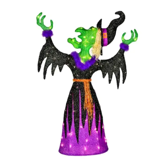 47'' Pre-Lit Cackling Green Witch Halloween D&eacute;cor {5}