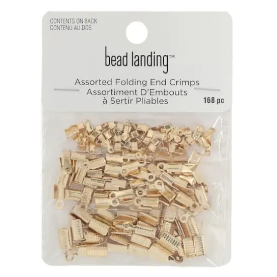 Mixed Gold Folding End Crimps, 168ct. by Bead Landing&trade; {1}