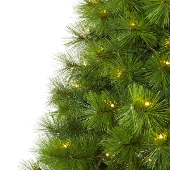6ft. Pre-Lit Green Scotch Pine Artificial Christmas Tree with Clear LED Lights {5}