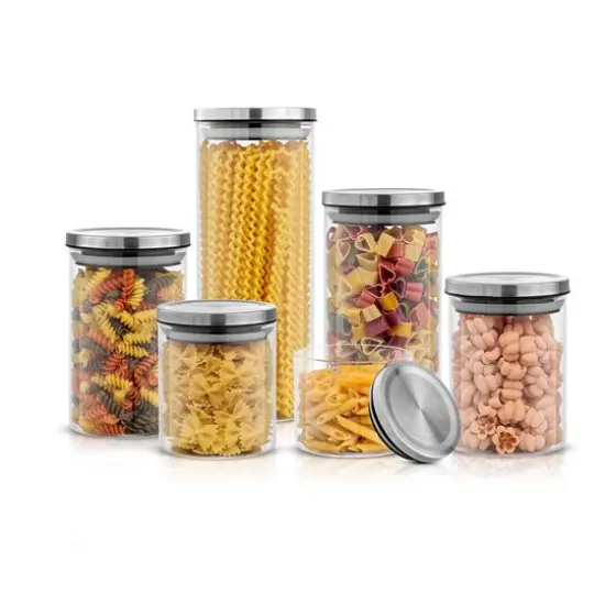 JoyJolt&reg; Storage Jars with Airtight Stainless Steel Lids, 6ct. {8}