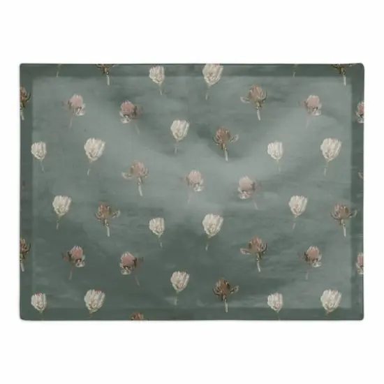 Cottage Florals Cotton Twill Placemat Emerald {1}