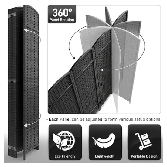 Sorbus Folding Divider Panel Black {4}