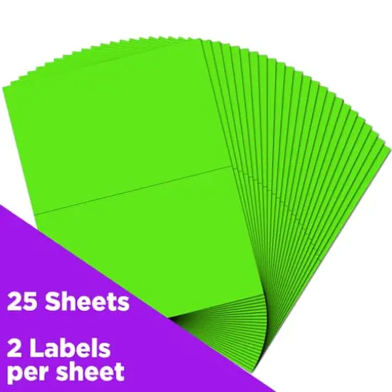 JAM Paper Shipping Labels, 50ct. Neon Green {4}