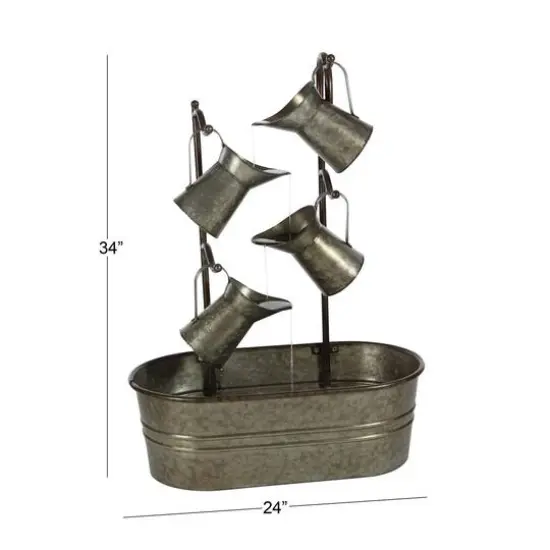 34" Gray Iron Farmhouse Fountain {9}
