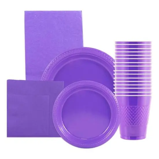 JAM Paper Party Tableware Assortment Pack Purple {1}