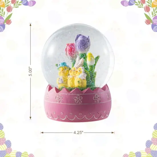 Glitzhome&reg; 5" Easter Chick Family Waterglobe {9}