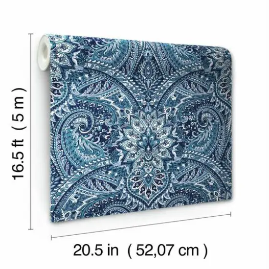 RoomMates Blue Swept Away Peel & Stick Wallpaper {7}