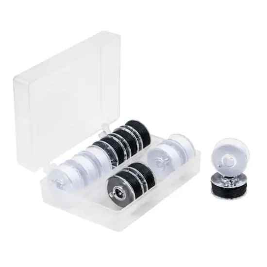 SINGER&reg; Class 66 Sewing Bobbin & Storage Rings Set, Black & White {5}