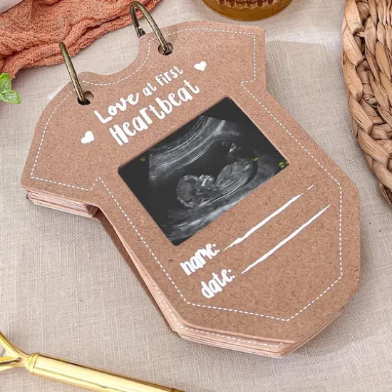 Kate Aspen&reg; Kraft Onesie Shape Baby Shower Prediction Advice Card Keepsake Book Set {5}