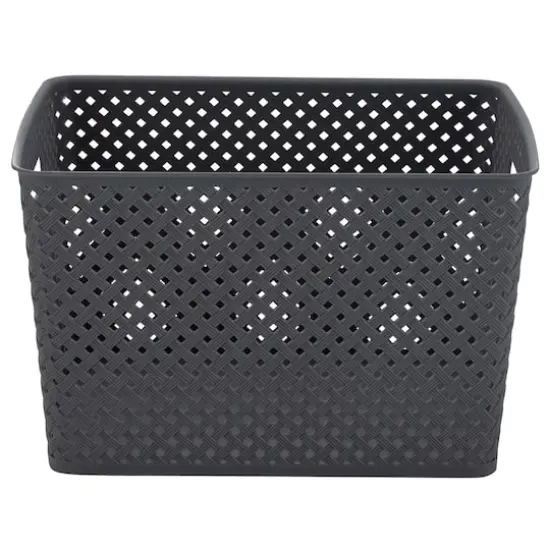 Simplify Large Wicker Storage Bin Gray {6}