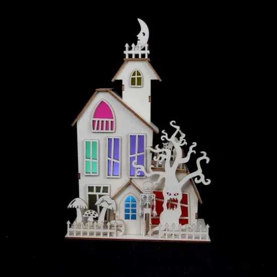 11.75" DIY House with Tree LED Wood D&eacute;cor by Make Market&reg; {6}