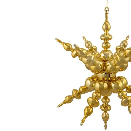 24" Shiny Gold 3D Sunburst Snowflake Commercial Christmas Ornament {4}