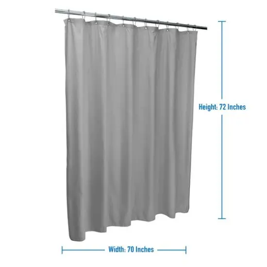 Bath Bliss Microfiber Soft Touch Diamond Design Shower Curtain Liner Silver {4}