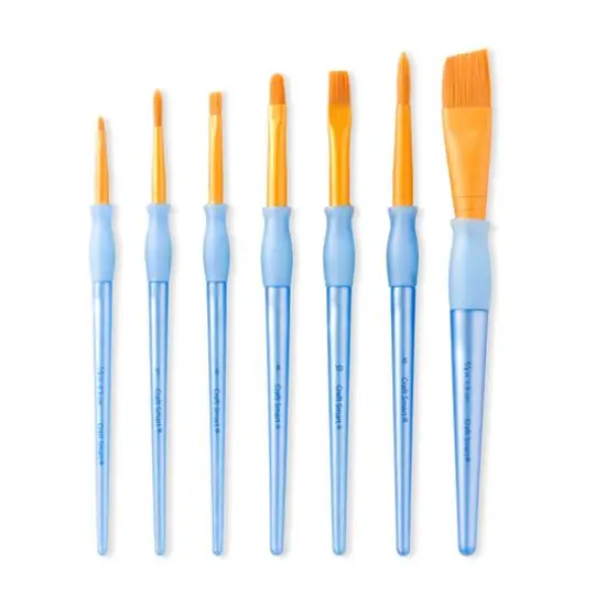 Golden Taklon Angular Variety 7 Piece Brush Set by Craft Smart® {5}
