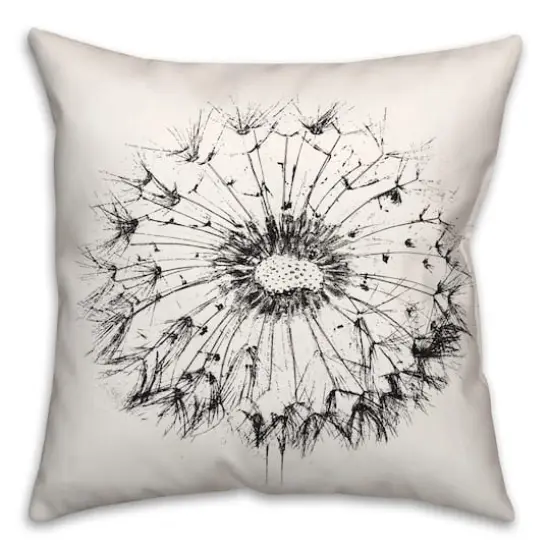18" Sketchy Dandelion Indoor/Outdoor Pillow {1}