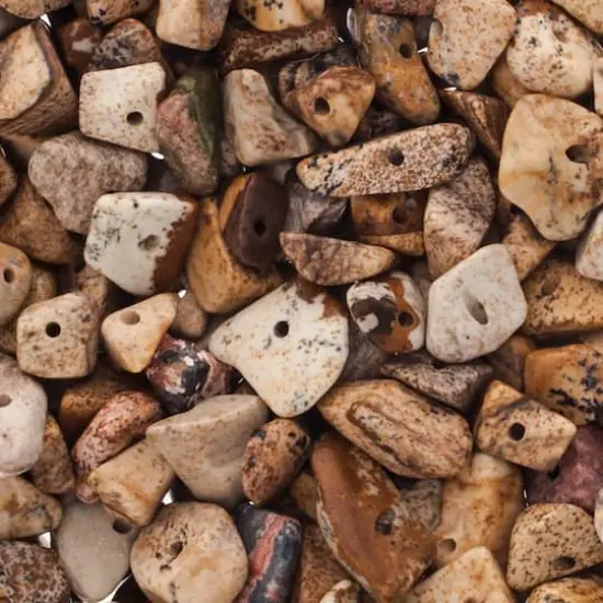 John Bead Natural Stone Chip Beads, 24g Picture Jasper Mix {1}