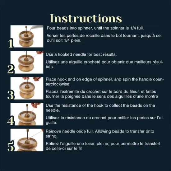 John Bead 4.5" x 5.5" Spin that Bead! Wooden Bead Spinner with 2 Needles {4}