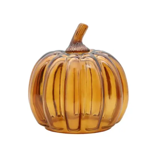 4.5" Glass Pumpkin Tabletop D&eacute;cor by Ashland&reg; Amber {1}