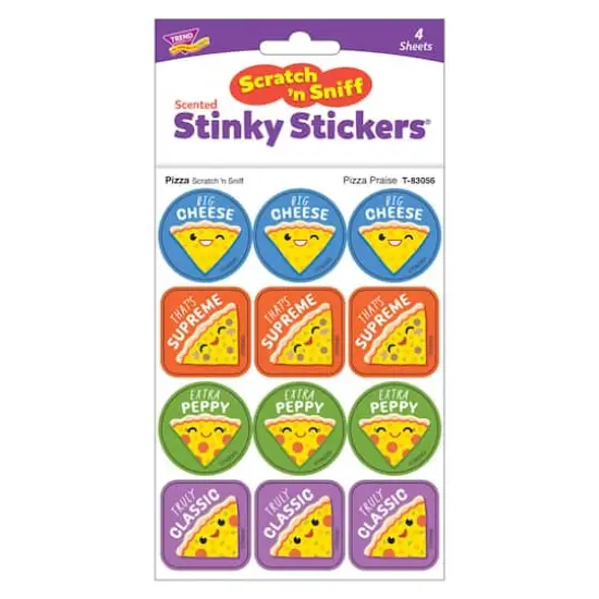 TREND Enterprises&reg; Pizza Praise, Pizza Scent Scratch 'n Sniff Stinky Stickers&reg;, 48 Per Pack, 6 Packs {4}
