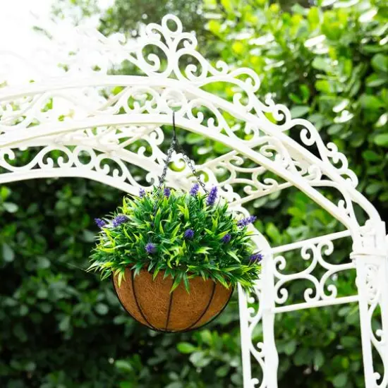 18in. UV Resistant Artificial Lavender Hanging Basket (Indoor/Outdoor) {8}