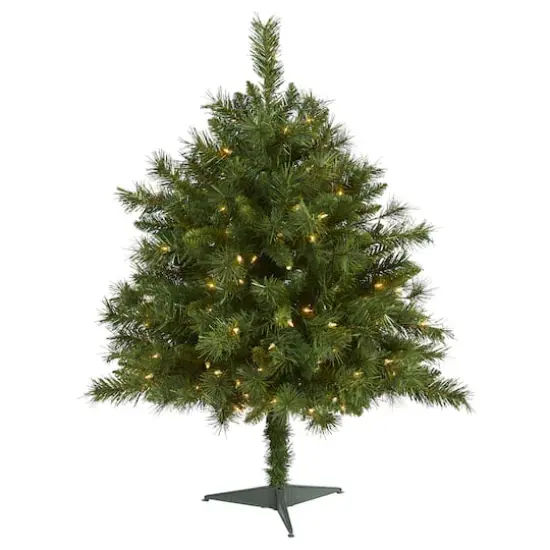 3ft. Pre-Lit Wyoming Mixed Pine Artificial Christmas Tree, Clear LED Lights {1}