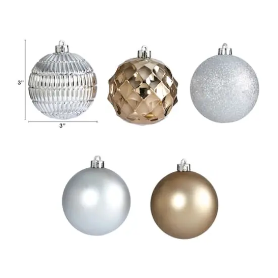 40ct. 3" Gold & Silver Shatterproof Ball Ornaments {3}