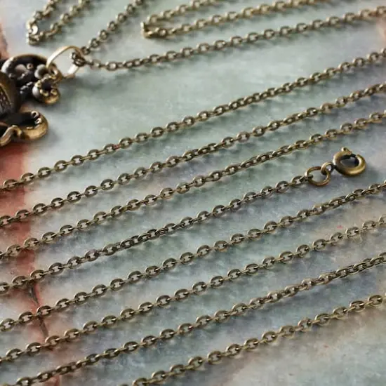 Oxidized Brass Flat Oval Chain Necklaces by Bead Landing&trade; {3}