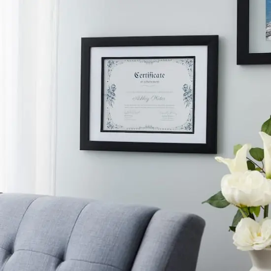 Black 8.5" x 11" Document Frame with Mat by Studio D&eacute;cor&reg; {3}