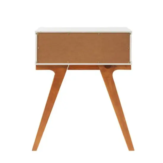 Walker Edison 20" 1-Drawer Modern Side Table White/Caramel {6}