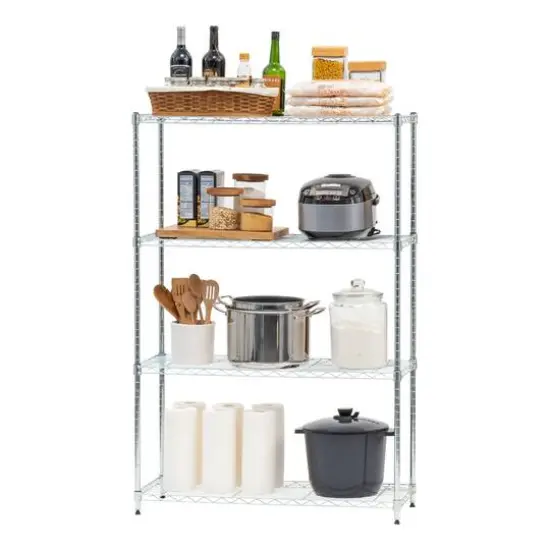 Iris&reg; 53" Silver 4-Tier Wire Rack Shelf {8}
