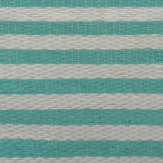 DII&reg; 17" Pinstripe Woven Paper Storage Bin Aqua {4}