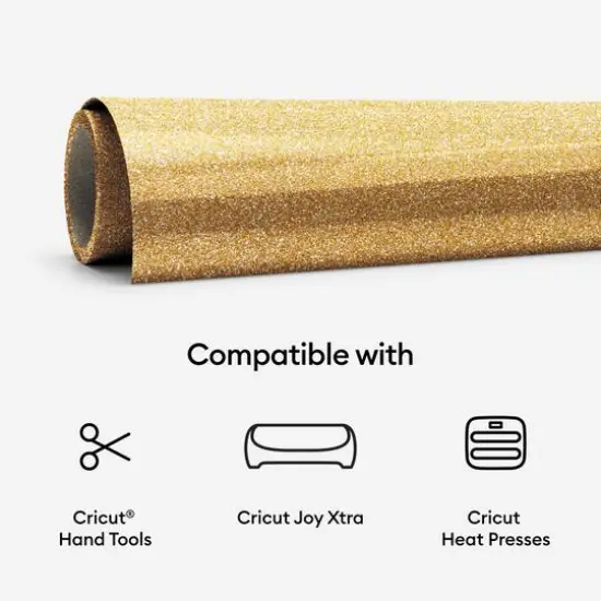 Cricut Joy Xtra&trade; Smart Iron-On&trade; Prismatic Glitter, 19" Gold {8}