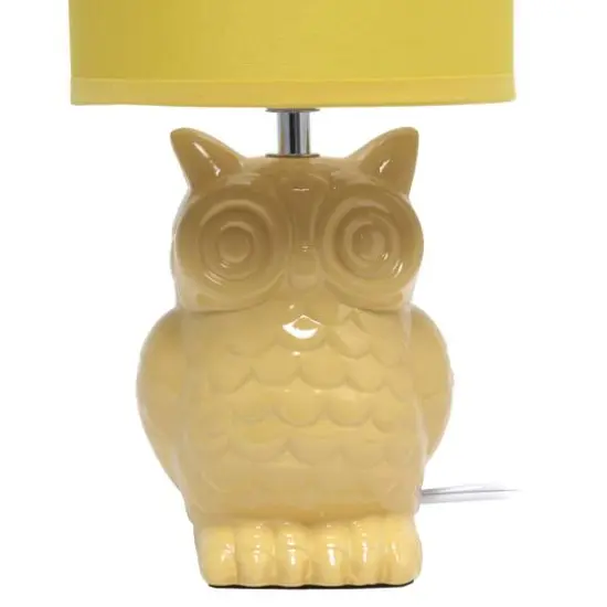 Simple Designs 13" Ceramic Owl Table Lamp Dandelion Yellow {10}
