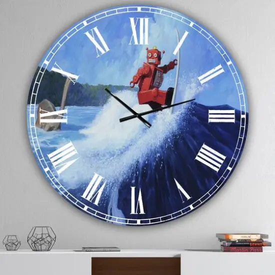 Designart 'Surfer Joe Large Modern Wall Clock {3}