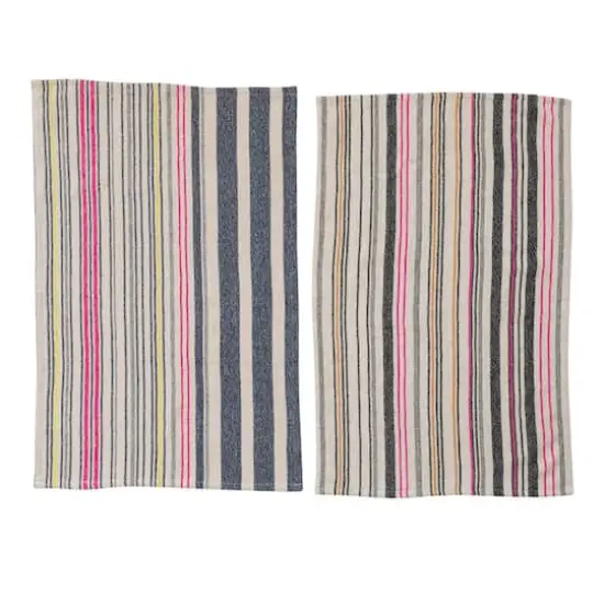Hello Honey&reg; Multicolor Striped Cotton Tea Towel Set {1}