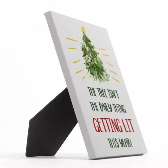 Getting Lit Xmas Tree 8x10 Tabletop Canvas {3}