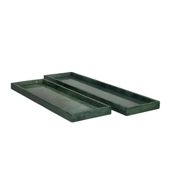CosmoLiving by Cosmopolitan Marble Tray Set Green {1}