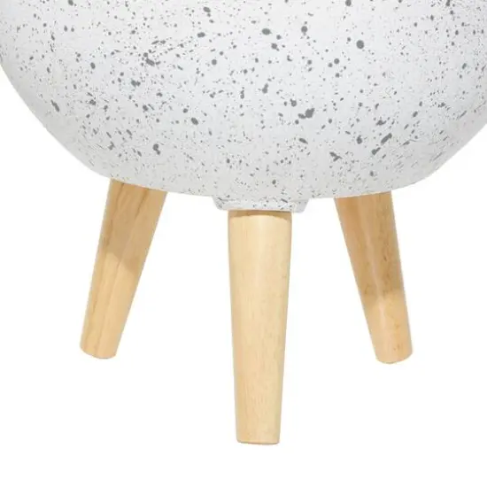 Set of 2 White MgO Contemporary Planter 17", 15" {4}