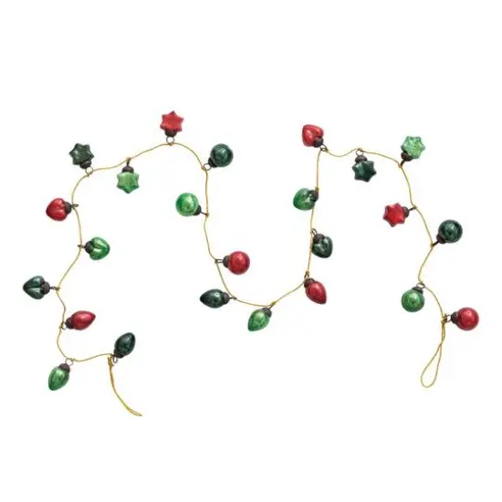 Hello Honey&reg; 6ft. Green & Red Mercury Glass Ball Ornament Garland {1}